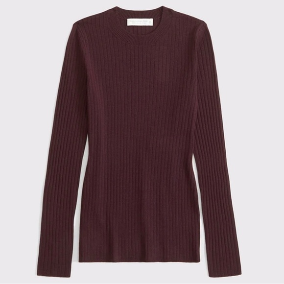 NWOT [Size: S] Abercrombie and Fitch Merino Wool-Blend Rib Crewneck Sweater - Picture 3 of 6